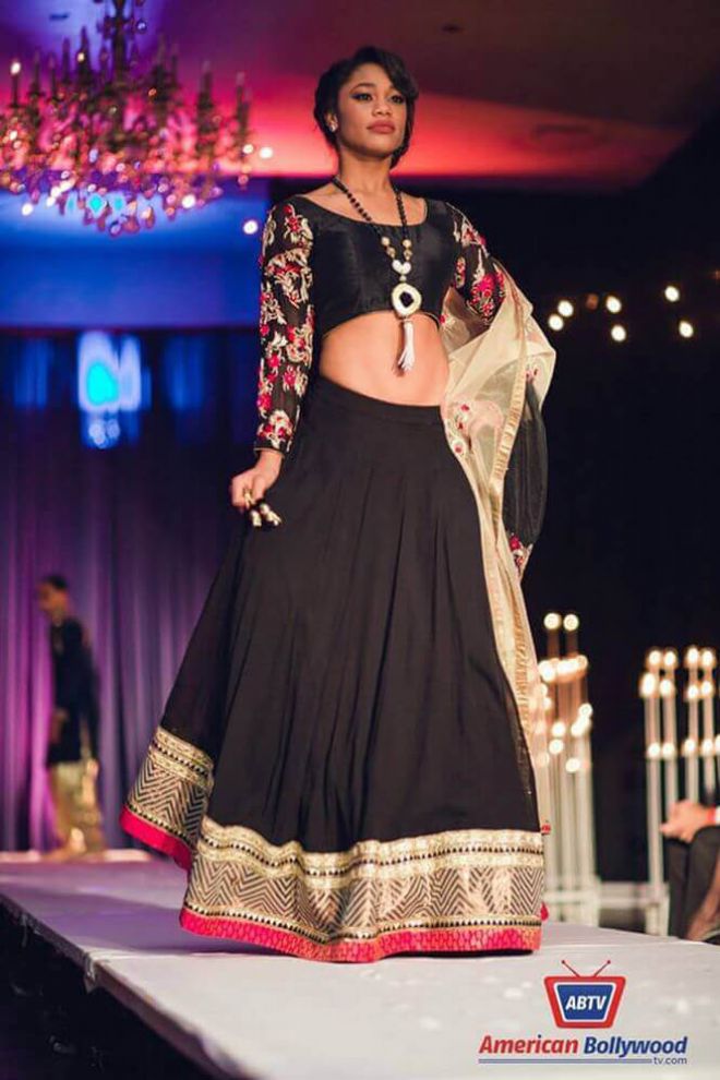 black and gold lengha
