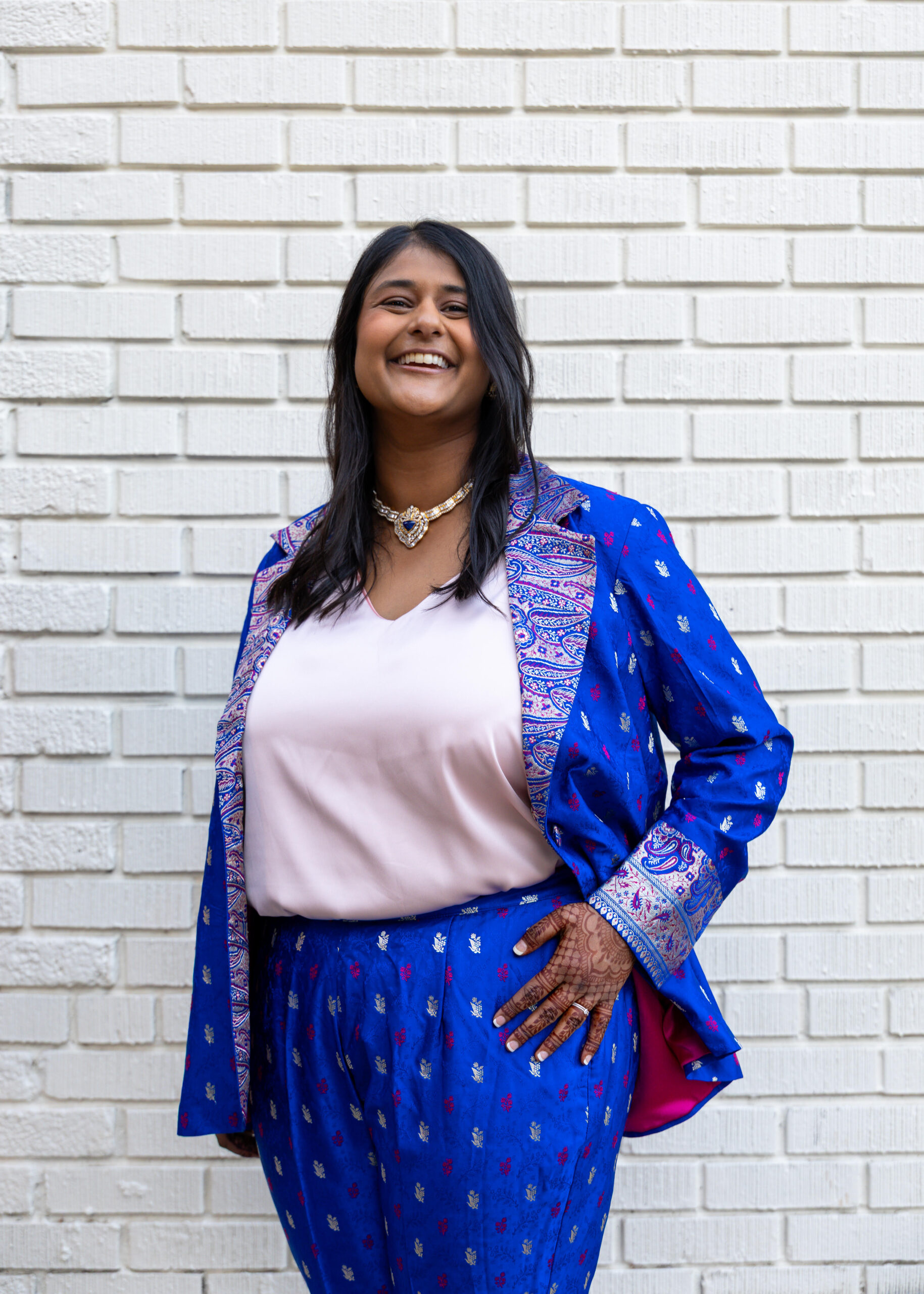 Custom pants and jacket suit by Silk Threads